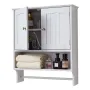 VEVOR Bathroom Wall Cabinet, 2 Doors and Adjustable Shelf, Over the Toilet Storage Medicine Cabinet Wall Mounted, Hanging Organi