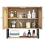 VEVOR Bathroom Wall Cabinet, with 2 Doors and Adjustable Shelf, Over the Toilet Storage Medicine Cabinet Wall Mounted, Hanging O