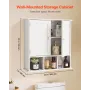 VEVOR Bathroom Wall Cabinet, 2 Doors & Adjustable Shelf, Over the Toilet Storage Medicine Cabinet Wall Mounted, Hanging Organize