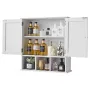 VEVOR Bathroom Wall Cabinet, 2 Doors & Adjustable Shelf, Over the Toilet Storage Medicine Cabinet Wall Mounted, Hanging Organize