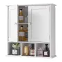 Bathroom Wall Cabinet, 2 Doors & Adjustable Shelf, Over the Toilet Storage Medicine Cabinet Wall Mounted, Hanging Organizer with