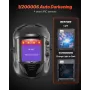 Welding Helmet Auto Darkening, 100 x 95 mm True Color Welding Hood, 1/1/1/1 Solar-Powered Welder Mask 4 Arc Sensors, Wide Shade 