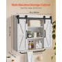 Bathroom Wall Cabinet, 2 Doors and Adjustable Shelf, Over the Toilet Storage Medicine Cabinet Wall Mounted, Hanging Organizer wi