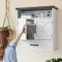 Bathroom Wall Cabinet, 2 Doors & Adjustable Shelf, Over the Toilet Storage Medicine Cabinet Wall Mounted, Hanging Organizer with