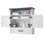 Bathroom Wall Cabinet, 2 Doors & Adjustable Shelf, Over the Toilet Storage Medicine Cabinet Wall Mounted, Hanging Organizer with