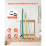 Vertical Surfboard Stand, 4 Tiers Wooden Surfboard Rack for Storage and Display, Freestanding Board Stand Organizer, Surf Board 