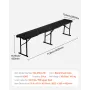 VEVOR Plastic Folding Bench, 6 ft Portable Bench for Outdoor Picnic Party Camping Dining, Foldable Smooth HDPE Seat for Garden S