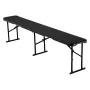 VEVOR Plastic Folding Bench, 6 ft Portable Bench for Outdoor Picnic Party Camping Dining, Foldable Smooth HDPE Seat for Garden S