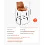 Bar Stool Set of 3, 69cm Counter Height Swivel Stools, Modern PU Leather Counter Barstool with Backrest and Metal Legs, Armless 