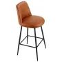 Bar Stool Set of 3, 69cm Counter Height Swivel Stools, Modern PU Leather Counter Barstool with Backrest and Metal Legs, Armless 