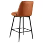 Bar Stool Set of 3, 69cm Counter Height Swivel Stools, Modern PU Leather Counter Barstool with Backrest and Metal Legs, Armless 
