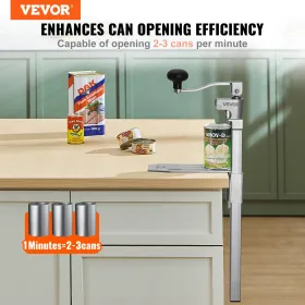 VEVOR Commercial Can Opener, Heavy-Duty Manual Tabletop Cans Opener for Cans Up to 400 mm Height, Height-Adjustable Professional