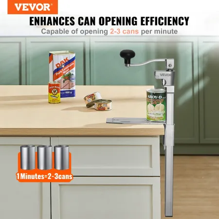 Commercial Can Opener, Heavy-Duty Manual Tabletop Cans Opener for Cans Up to 400 mm Height, Height-Adjustable Professional Can O