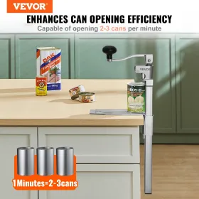 VEVOR Commercial Can Opener, Heavy-Duty Manual Tabletop Cans Opener for Cans Up to 300 mm Height, Height-Adjustable Professional