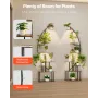 VEVOR Plant Stand Indoor with Grow Lights, 166.5cm Tall 7-Tiered Lighted Plant Shelf, 2 Pack Metal Corner Plants Holder, 3 Timer
