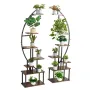 VEVOR Plant Stand Indoor with Grow Lights, 166.5cm Tall 7-Tiered Lighted Plant Shelf, 2 Pack Metal Corner Plants Holder, 3 Timer