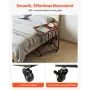 VEVOR C Table, C Shaped Sofa Side Table with Metal Frame Rolling Casters, Portable C Shaped End Stand for Living Room Bedroom Of