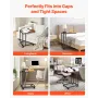 C Table, C Shaped Sofa Side Table with Metal Frame Rolling Casters, Portable C Shaped End Stand for Living Room Bedroom Office, 