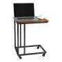 C Table, C Shaped Sofa Side Table with Metal Frame Rolling Casters, Portable C Shaped End Stand for Living Room Bedroom Office, 