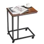 VEVOR C Table, C Shaped Sofa Side Table with Metal Frame Rolling Casters, Portable C Shaped End Stand for Living Room Bedroom Of