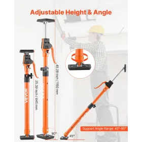 VEVOR Cabinet Jack Support Pole, 2-Pack, 64.5-115 cm Steel Telescopic Quick Support Rod, Adjustable 3rd Hand System up to 100 kg