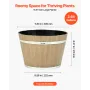 VEVOR Plant Pots, 4 Pack 300 mm Whiskey Barrel Planters with Drainage Holes, Large Outside Plastic Decoration Flower Pot Imitati