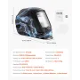 VEVOR Welding Helmet Auto Darkening, 93 x 43 mm True Color Welding Hood, Solar Powered Welder Mask 2 Arc Sensors, Shade 4/9-13 f