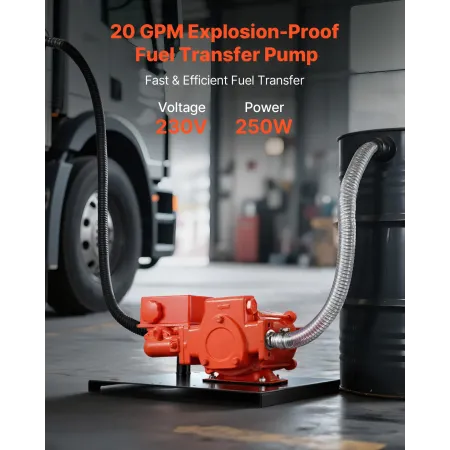 VEVOR Fuel Transfer Pump 230V, 20 GPM 76 L/min, AC Electric Oil Transfer Pump, with Meter, Auto Shut-Off Fuel Nozzle & Discharge