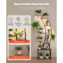 VEVOR Plant Stand Indoor with Grow Lights, 160cm Tall 9-Tier Lighted Plant Shelf, Metal Corner Plants Holder, 3 Timer & 10 Brigh