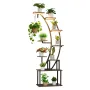 Plant Stand Indoor with Grow Lights, 160cm Tall 9-Tier Lighted Plant Shelf, Metal Corner Plants Holder, 3 Timer & 10 Brightness,