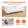 Kitchen Island Cart with Solid Wood Top, 90 cm Width Mobile Carts with Storage Cabinet, Rolling Kitchen Table with Spice Rack, T