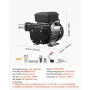 Fuel Transfer Pump 230V, 16 GPM 60 L/min, AC Electric Oil Transfer Pump for Diesel Kerosene Biodiesel, with Auto Fuel Nozzle & 2