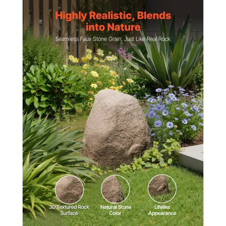 VEVOR Faux Rock Cover, Udendørs Fake Rock Well Pump Cover, Realistisk naturlig tekstur, let og vejrbestandig kunstig