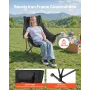 VEVOR Rocking Camping Chair, Portable Folding Rocker, Heavy-Duty Lawn Chair Recliner with Cupholder & Pocket, Supports 225lbs, F