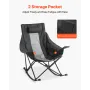 Rocking Camping Chair, Portable Folding Rocker, Heavy-Duty Lawn Chair Recliner with Cupholder & Pocket, Supports 225lbs, Fully P
