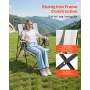 VEVOR Folding Camping Chair, 3 Reclining Positions, Outdoor High Back Camping Chair, 260lbs Weight Capacity, Full Padded Beach C