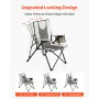 VEVOR Folding Camping Chair, 3 Reclining Positions, Outdoor High Back Camping Chair, 260lbs Weight Capacity, Full Padded Beach C