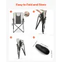 Folding Camping Chair, 3 Reclining Positions, Outdoor High Back Camping Chair, 260lbs Weight Capacity, Full Padded Beach Chairs 