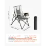 Folding Camping Chair, 3 Reclining Positions, Outdoor High Back Camping Chair, 260lbs Weight Capacity, Full Padded Beach Chairs 