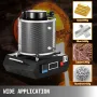 Gold Melting Furnace, 1350W, 1150℃ Max Temperature, Digital Electric Melting Furnace Machine, with 3 kg Ceramic Crucible, for Ca