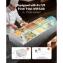 VEVOR Commercial Food Warmer, 1500W Electric Stainless Steel Steam Food Warmer with Glass Cover, 6 x 1/2 Size Pans Buffet Bain M