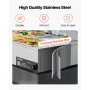 VEVOR kommerciel madvarmer, 1500 W elektrisk dampvarmer i rustfrit stål med glasdæksel, 6 x 1/2 størrelse pander Buffet Bain M
