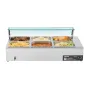 Commercial Food Warmer, 1500W Electric Stainless Steel Steam Food Warmer with Glass Cover, 6 x 1/2 Size Pans Buffet Bain Marie w