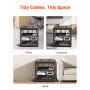 10U Open Frame Network Rack, 585 mm Depth, Wall Mounted or Floor Standing Server Rack, Heavy Duty 4 Post, with Vented Shelves & 