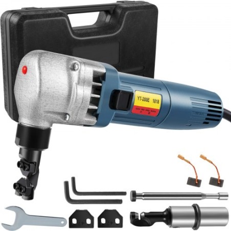 Electric Metal Nibbler 380W Nibbler Metal Cutter 1800RPM High Speed Rotor Metal Nibbler 220V w Replaced Blades Storage Case