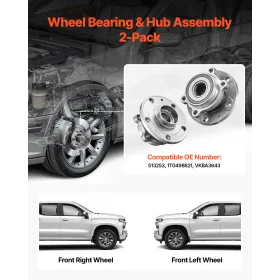 VEVOR 2PCS Front Wheel Bearing & Hub Assembly Fit for 2018 Audi Q3 Komfort Premium Plus Sport Utility 4-Door Volkswagen Beetle C