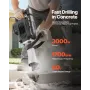 Demolition Jack Hammer, 3000 W Powerful Electric Jackhammer, 1700 BPM Concrete Breaker with a Point Chisel, Carrying Case, Glove