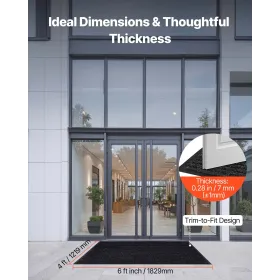 VEVOR Front Door Mat, 1829 x 1219 mm Commercial Floor Mat for Indoor and Outdoor, Stylish Striped Industrial Carpet with PVC Bac