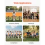 Portable Folding Bench, 6 Seat Foldable Soccer Bench with Side Pockets and Carrying Bag, Lightweight Sideline Seating with Back 