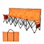 Portable Folding Bench, 6 Seat Foldable Soccer Bench with Side Pockets and Carrying Bag, Lightweight Sideline Seating with Back 